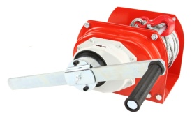 Troliu manual cu sufă 500kg MAR-POL M80745 – lungime cablu 40m, diametru 6.3mm, cârlig cu siguranță - Img 2