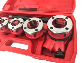 Trusă manuală de filetat țevi 3/8–1 1/4 inch, 5 piese, cu clichet și capete interschimbabile MaxRom - Img 4