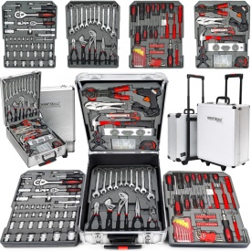Trusă profesională de scule KraftDele KD314, 188 piese, în valiză din aluminiu cu roți, pentru atelier, auto și întreținere - Img 3