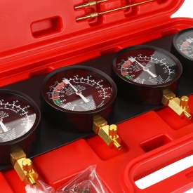 Vacuummetru pentru sincronizarea carburatoarelor KraftDele KD12537, set profesional cu 4 manometre și adaptoare - Img 3