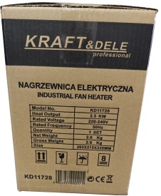 Aerotermă electrică KraftDele KD11728, 3,5 kW, 230V, cu ventilator și termostat, pentru garaj, atelier și spații închise - Img 10