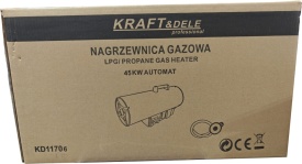 Aerotermă pe gaz LPG 45 kW KraftDele KD11706 cu termostat și afișaj digital, pentru încălzirea spațiilor medii și mari - Img 12