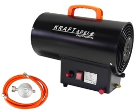 Aerotermă pe gaz LPG KraftDele KD11704, 25 kW, debit aer 320 m³/h, cu furtun și reductor - Img 3