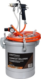 Agregat de vopsire pneumatic 10L KraftDele KD5793 cu pistol de pulverizare 2,0 mm și regulator de presiune - Img 2