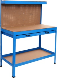 Banc de lucru pentru atelier KraftDele KD640, 1200 x 600 mm, cu sertar, panou pentru scule și raft inferior 80 kg - Img 3