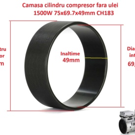 Camasa cilindru compresor fara ulei 1100-1500W 75x69.7x49mm CH183 - Img 1