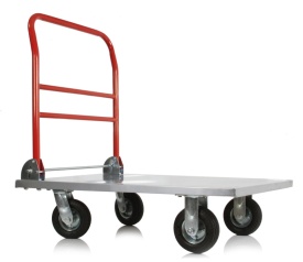 Cărucior platformă pentru transport Mar-Pol M80088, capacitate 500 kg, mâner pliabil și 4 roți pentru marfă, colete și mobilier - Img 6