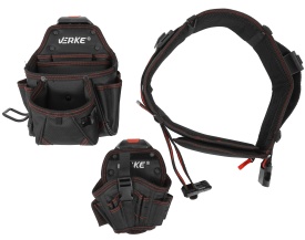 Centură portscule profesională MaxRom cu 2 buzunare glisante, suport ciocan și prindere ergonomică, model V33030 - Img 5