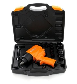 Cheie de impact pneumatică KraftDele KD1425, 1050 Nm, pătrat 1/2 inch, cu 10 tubulare de impact și valiză