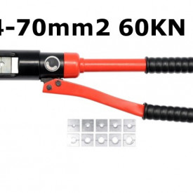 Cleste de sertizat hidraulic, hexagonală 4-70mm² 60kN KraftDel KD10341 - Img 1