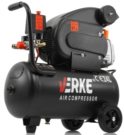 Compresor de aer cu ulei VERKE 24L, 2 CP, 130 l/min, 8 bar, rezervor 24 litri pentru atelier și scule pneumatice - Img 2