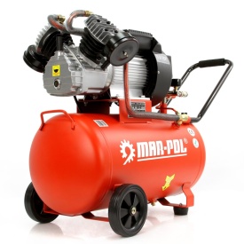 Compresor de aer Mar-Pol M88410, 50L, 3 CP, 2 pistoane, 8 bar, cu roți și manometre pentru garaj, atelier și gospodărie - Img 2