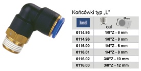 Conectori profesionisti din otel "L" cupla rapida cu diametru Ø8 si filet exterior 1/8" Push-in ADLER MA0114.96 – Kraft&Dele