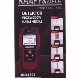 Detector de cabluri, conducte, metale și lemn în perete KraftDele KD11395 cu afișaj LED - Img 8
