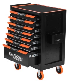 Dulap mobil pentru scule KraftDele KD1079 – cărucior atelier cu 7 sertare, blat metalic și raft lateral