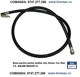 Duza pentru pistol umflat roti, furtun 1m, filet 1/4 ADLER MA0207.5 – Kraft&Dele