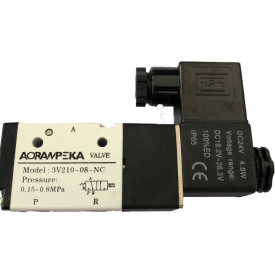 Electrovalva pneumatica 3 cai (o intrare si 2 iesiri) pentru control aer/lichide filet 1/4" NC (Normal-Inchis) 220V 3V210-08 CH147 - Img 4