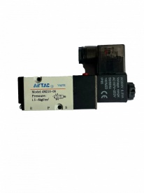 Electrovalva pneumatica 5 cai (o intrare de 1/4" - 2 iesiri 12mm si doua iesire de1/8") montare pe placa pneumatica 220v 4M210-08 CH158 – Kraft&Dele