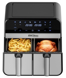 Friteuză cu aer cald fără ulei KraftDele KD4180, 9L, 2500W, 2 compartimente independente, panou tactil LCD - Img 9