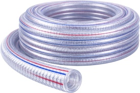 Furtun de absorbție KraftDele KD798, 3 inch, 50 m, perete 2 mm, transparent, cu armare spiralată pentru pompe și transfer lichide