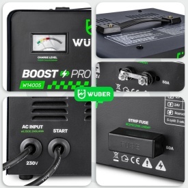 Încărcător / Redresor Wuber 40A 12V/24V FAST CHARGE 20–400Ah W14005 - Img 4