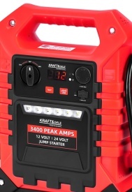 Jump starter auto KraftDele KD5345 12V/24V, 3400A/1400A, cu acumulator AGM, USB, iluminare LED și test tensiune - Img 7