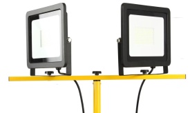 Lampă de lucru LED Mar-Pol 2x100W 230V cu stativ telescopic dublu, IP65, lumină 4000K pentru șantier, atelier și exterior - Img 4