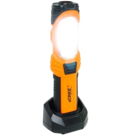 Lampă LED de atelier cu acumulator Li-Ion 2000 mAh, bază magnetică rotativă 180°, încărcare USB și stație 230V, MaxRom V87513 - Img 12