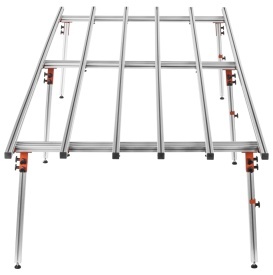 Masă de lucru plăci mari format KraftDele KD11983 – 360x150cm, înălțime 80cm, 6 picioare, 250kg capacitate, aluminiu/otel, pliabilă - Img 3