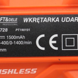 Mașină de găurit și înșurubat cu percuție fără perii 20V KraftDele KD1728, 60 Nm, 2 acumulatori și valiză - Img 12