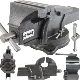 Menghină de banc rotativă cu nicovală 200 mm, corp din fontă, pentru atelier mecanic și lucrări de fixare precise, MaxRom - Img 11