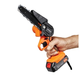 Mini fierăstrău cu lanț cu acumulator KraftDele KD10626, 6 inch, 21V, 2 baterii, valiză transport - Img 6