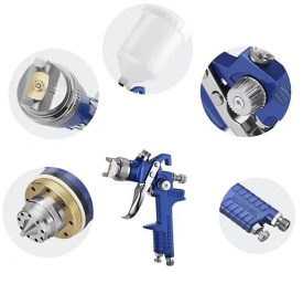 Pistol de vopsit pneumatic HVLP VERKE H-827P, duză 1,8 mm, rezervor 600 ml, pentru lucrări de vopsire precise și uniforme - Img 9