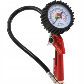 Pistol pneumatic pentru umflat roți cu manometru 12 bar VERKE, furtun 360 mm și supapă de evacuare aer - Img 7
