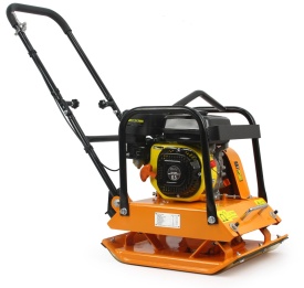 Placă compactoare 90kg MAR-POL M79514 – 6.5 CP, forță centrifugală 15kN, adâncime 30cm, motor OHV, roți demontabile, mâner pliabil