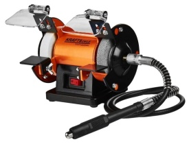 Polizor de banc KraftDele KD567, 250W, cu 2 pietre abrazive P36 și P80, pentru ascuțire, curățare și șlefuire uscată - Img 1