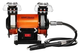 Polizor de banc KraftDele KD567, 250W, cu 2 pietre abrazive P36 și P80, pentru ascuțire, curățare și șlefuire uscată - Img 3