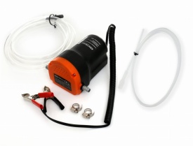 Pompa electrică autoamorsantă KraftDele KD1173 12V pentru transfer motorină, ulei și kerosen, cu clești baterie