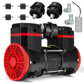 Pompa ultrasilentiosa compresor 2 pistoane fara ulei 210L/min cu motor 550W 230V 68 dB B-AC0083 Barracuda - Img 1