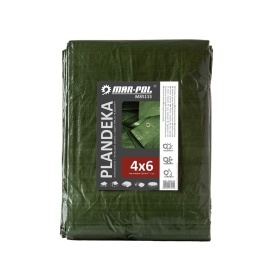 Prelată acoperire Mar-Pol 4x6 m, verde, HDPE 120 g/mp, cu capse metalice și colțuri întărite - Img 3
