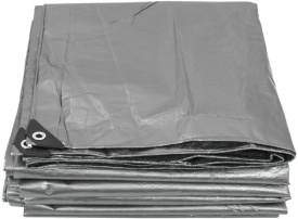 Prelată de protecție MaxRom 8 x 10 m, PE 120 g/mp, cu colțuri întărite și capse la 1 m pentru acoperire exterioară și interioară - Img 11
