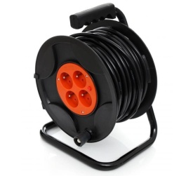 Prelungitor electric cu tambur KraftDele KD4017, 25 m, 4 prize cu împământare, cablu 3 x 2,5 mm² pentru grădină și atelier - Img 4