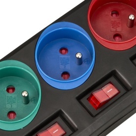 Prelungitor electric KraftDele 1,5 m cu 5 prize, protecție copii și întrerupătoare individuale, negru, KD4000-CZ - Img 5