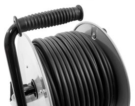 Prelungitor electric pe tambur din oțel 40 m, 4 prize, cablu cupru 3x1,5 mm², protecție termică MaxRom - Img 8