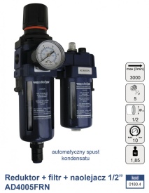 Reductor cu filtru de apa si ulei, pneumatice ADLER AD4005 MA0180.4 – Kraft&Dele