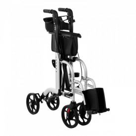 Scaun cu rotile si Rolator 2in1 argintiu 136 kg UNI_ROLL_03 Uniprodo 10250028 - Img 1