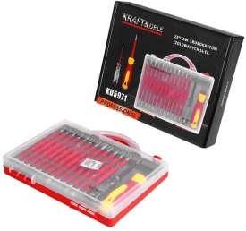 Set 14 șurubelnițe izolate KraftDele KD5971, pentru instalații electrice până la 1000V, cu organizator - Img 4