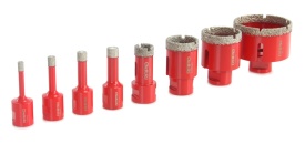 Set carote diamantate Mar-Pol M22594 Rapid Long-Life 6–68 mm, filet M14 cu adaptor hex, pentru gresie, faianță, klinker și piatră - Img 9