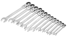 Set chei inelare cu clichet flexibile KraftDele KD11305 – 13 piese, 8-32mm, CrV, cotite 15°, valiză plastic - Img 4