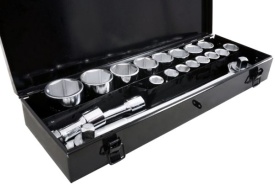 Set chei tubulare 3/4 inch 19-50 mm, 21 piese, cu clichet, prelungitor și mâner T, în valiză, MaxRom - Img 10